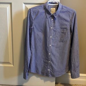 Aritzia Talula Classic Fit Button Down Size M Blue Gingham